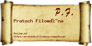 Pratsch Filoména névjegykártya